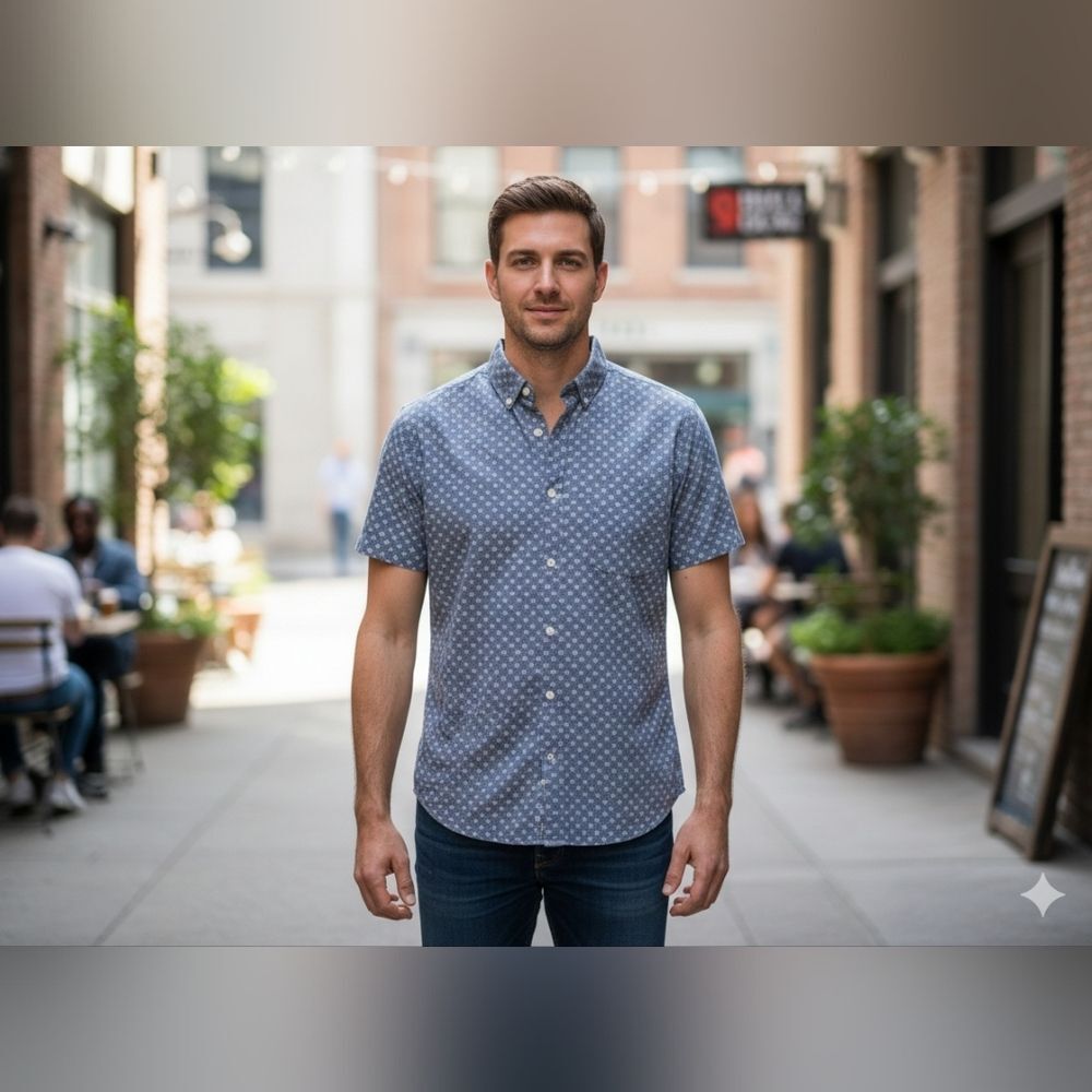 Vineyard Vines Navy Floral Button Down Shirt
